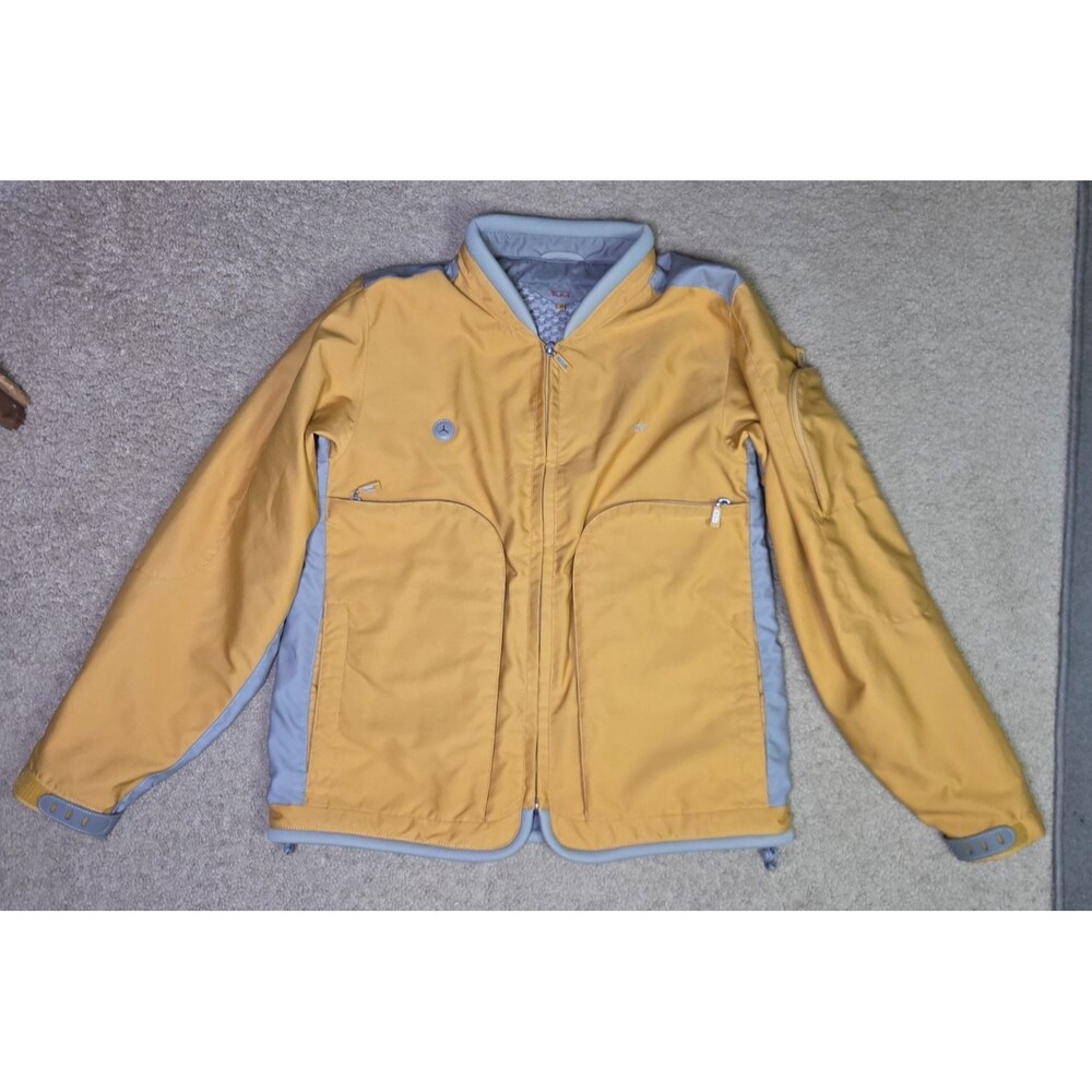 Men's Vintage Tumi Outdoor Travel Jacket Utility Size Small Mustard Yellow Y2K